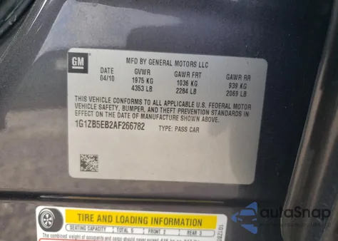 2010 Chevrolet Malibu Ls z USA, uszkodzony, nr VIN 1G1ZB5EB2AF266782